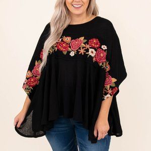 Chic Soul, Can't Believe My Eyes Top, Black, 1X/2X, NWOT